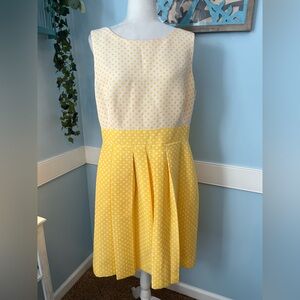 Yellow/Cream Polka Dot Sleeveless Dress